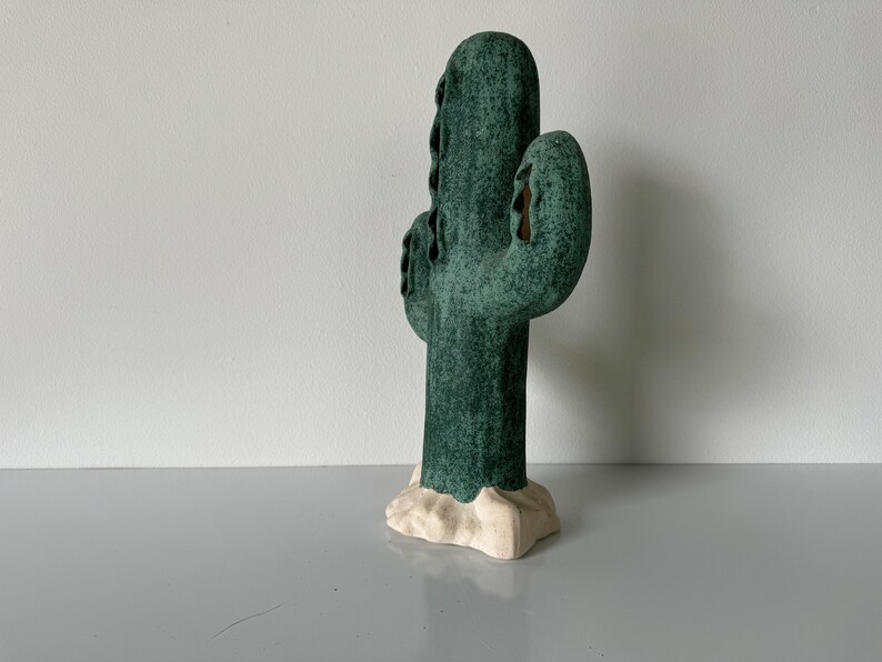 Vintage Southwestern Ceramic Cactus Sculpture image 4