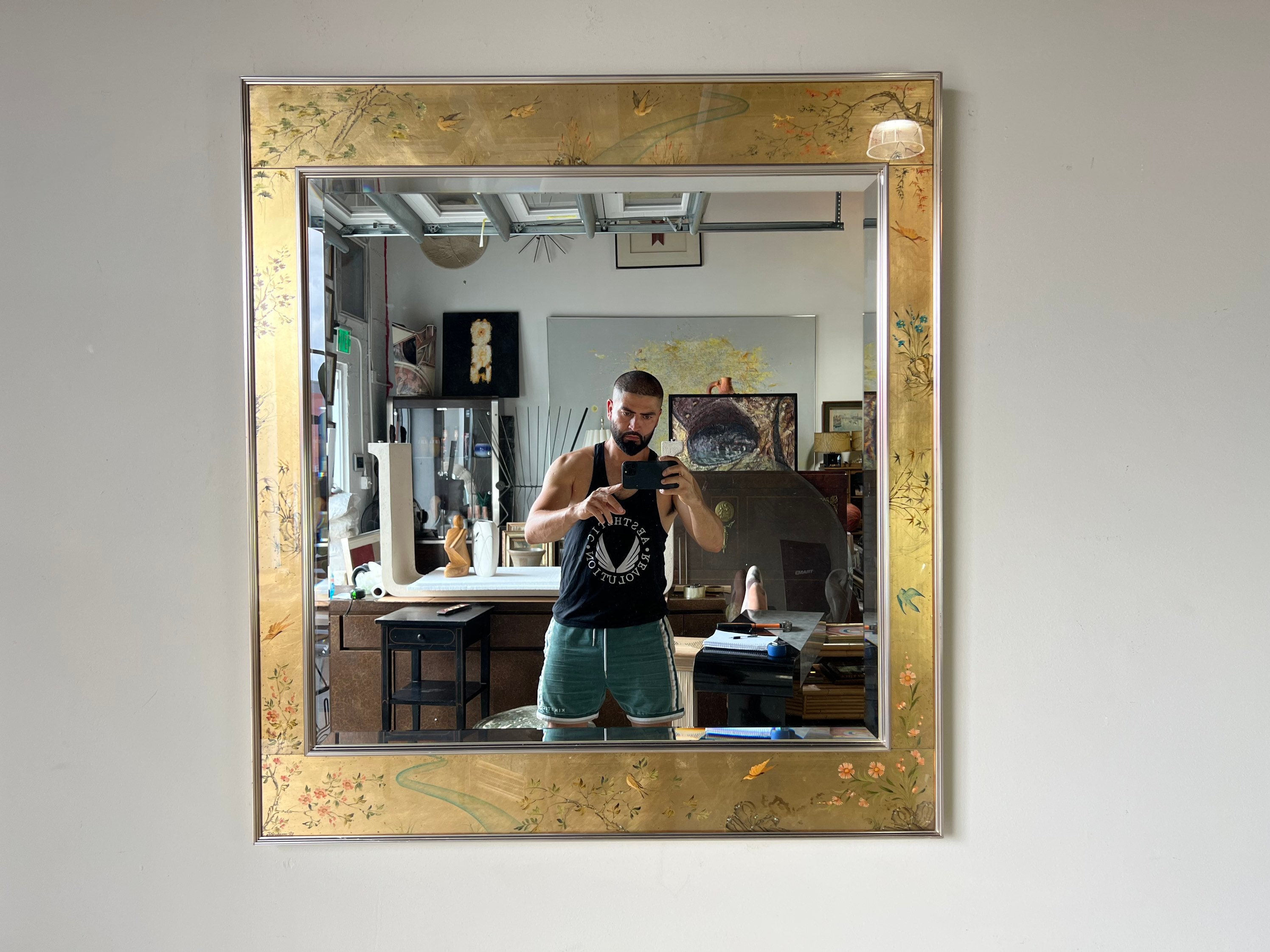 1980's La Barge Chinoiserie J. Beukema Wall Mirror, Signed