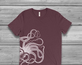 Octopus Tshirt, Octopus Shirt Women, Graphic Tees, Bella Relaxed Fit Tshirts, Ladies Shirts