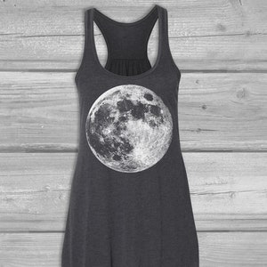 Moon Tank Top for Women, Graphic Tanks, Relaxed Tank Top, Soft, Stretchy Flowy Tank