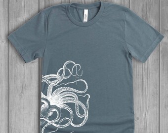 Octopus Tshirt, Octopus Shirt Women, Graphic Tees: Bella Relaxed Fit Tshirts, Ladies Shirts
