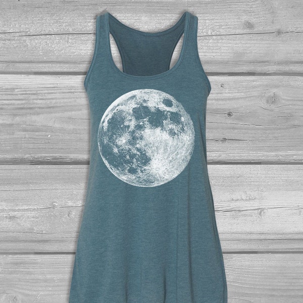 Womens Tanks Tops, Full Moon Tank Top Women, Bella Flowy Tanks, Soft, Long Relaxed Tanks