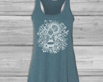 Bee and Flowers Tank Tops for Women, Bee Tank, Bella Flowy Tank, Racerback, Soft, Relaxed Graphic Tanks