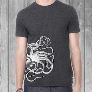 Octopus Graphic T-Shirt, Men's Clothing Gifts, Soft, Lightweight, Tri-Blend Tee