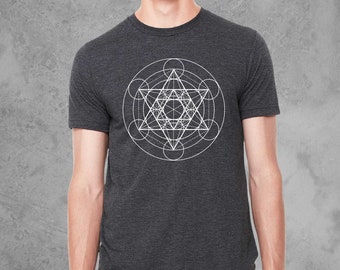 Sacred Geometry Shirt, Graphic Tees for Men, Mens Tees Clothing, Metatrons Cube