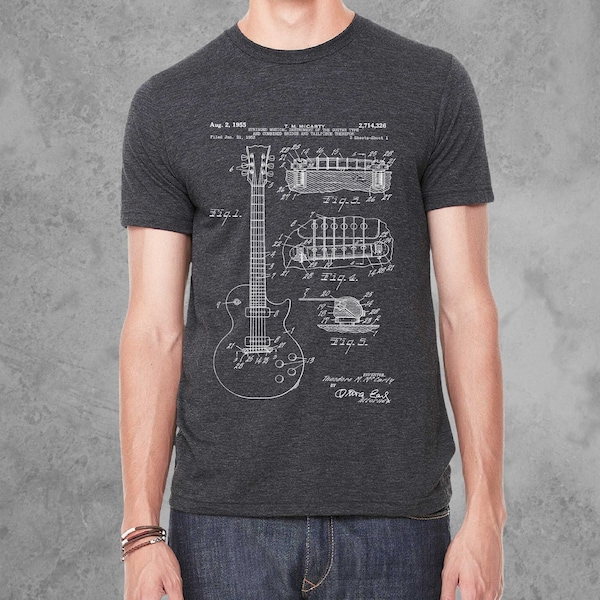 Guitar Shirt Gifts for Men, Graphic Tees for Men, Mens Clothing, Bella Triblend T Shirt