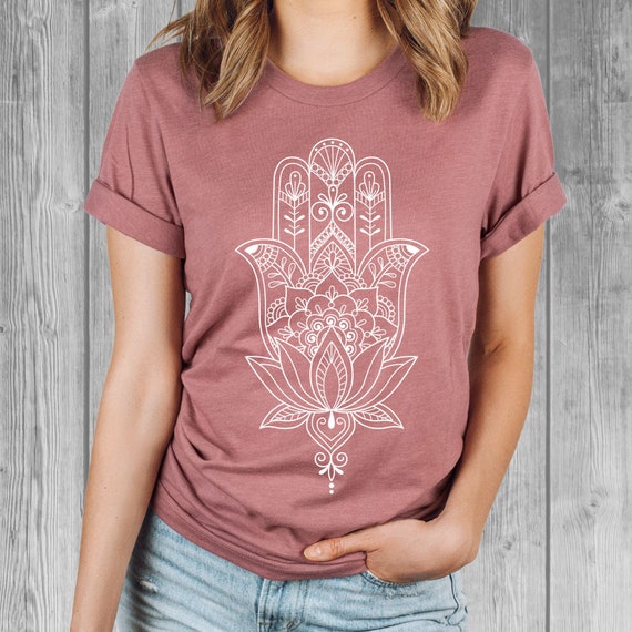 Womens Beautiful Hamsa Mandala Yoga T-Shirt Womens Beautiful Hamsa Mandala Yoga T-Shirt