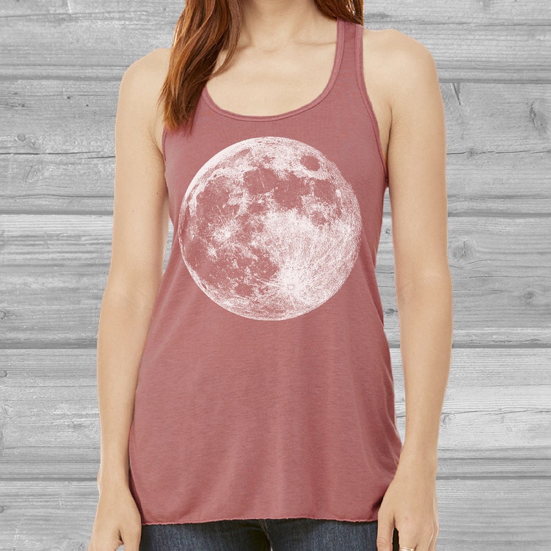 Moon Tank Top Full Moon Shirt Tank Tops for Women Graphic | Etsy