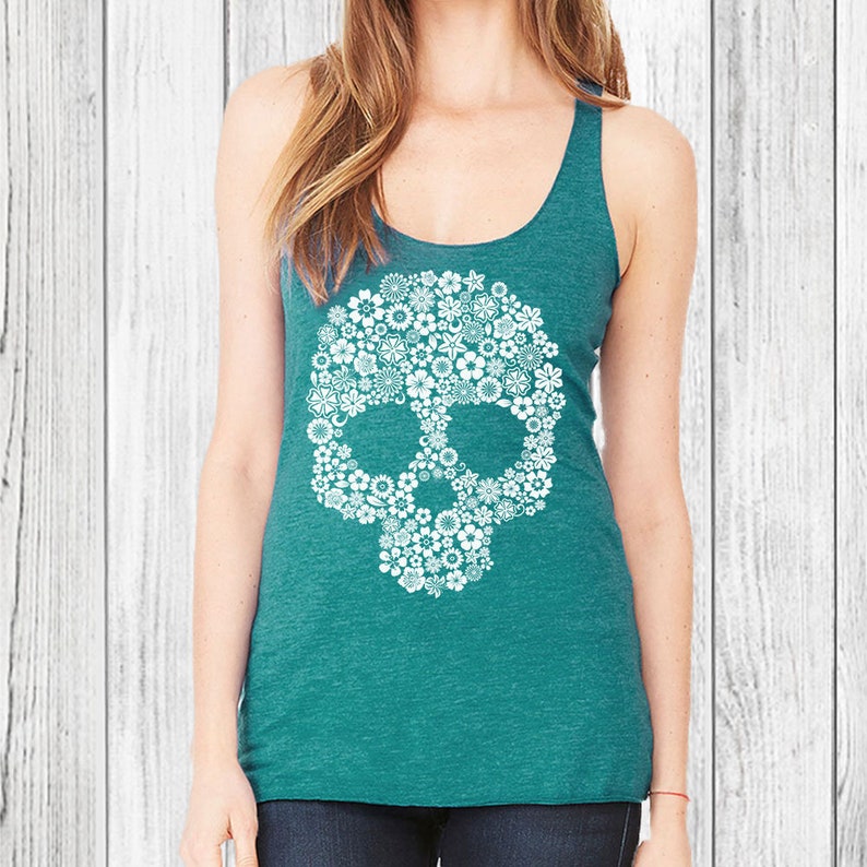 Skull Tank Top for Women Workout Tank Sugar Skull Clothing