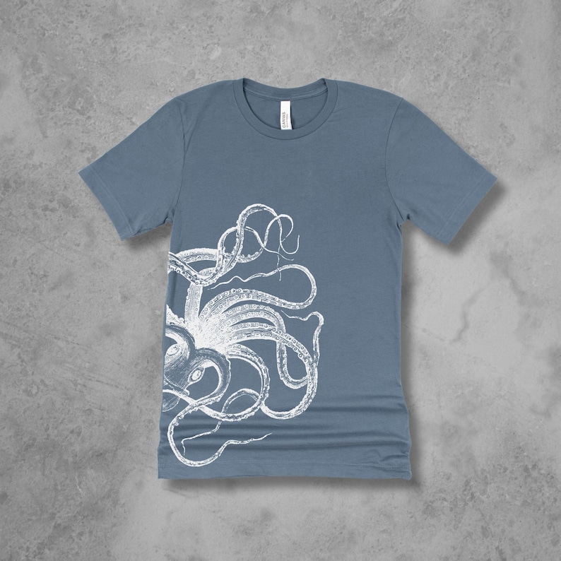 Octopus Shirt, Graphic Tees for Men, Black Octopus TShirt, Mens Clothing, Gifts for Men image 4