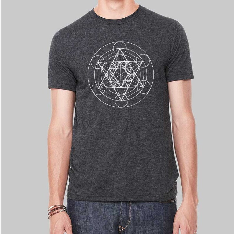 Mens Sacred Geometry Shirt Graphic Tee Metatrons Cube Etsy