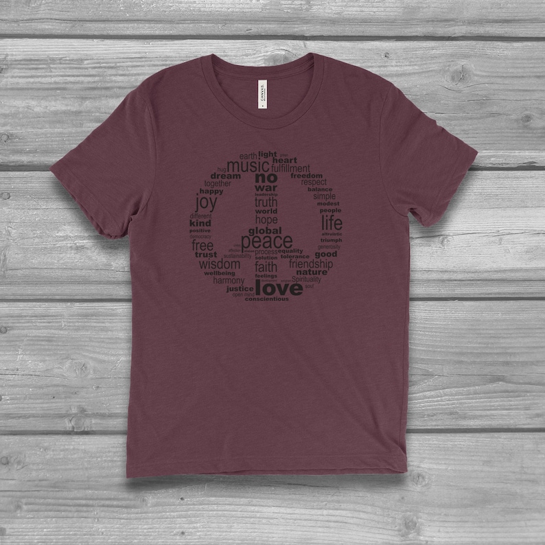 Peace Sign Shirt for Women Plus Size Ladies Graphic Tees | Etsy