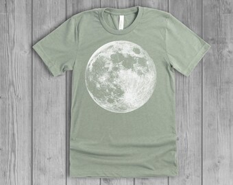 Full Moon Graphic Tee for Women: Bella Relaxed Fit Crew Neck T