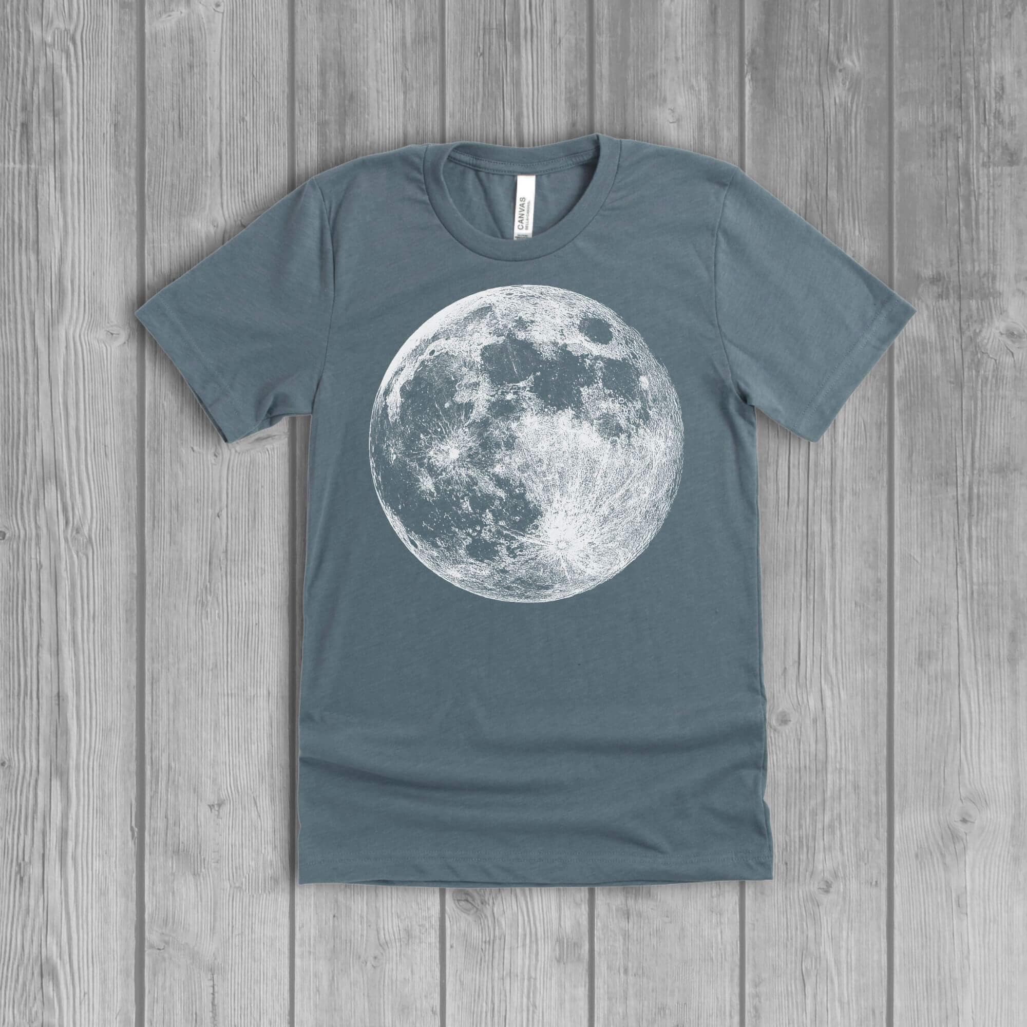 Full Moon Graphic Tee for Women: Bella Relaxed Fit Crew Neck T