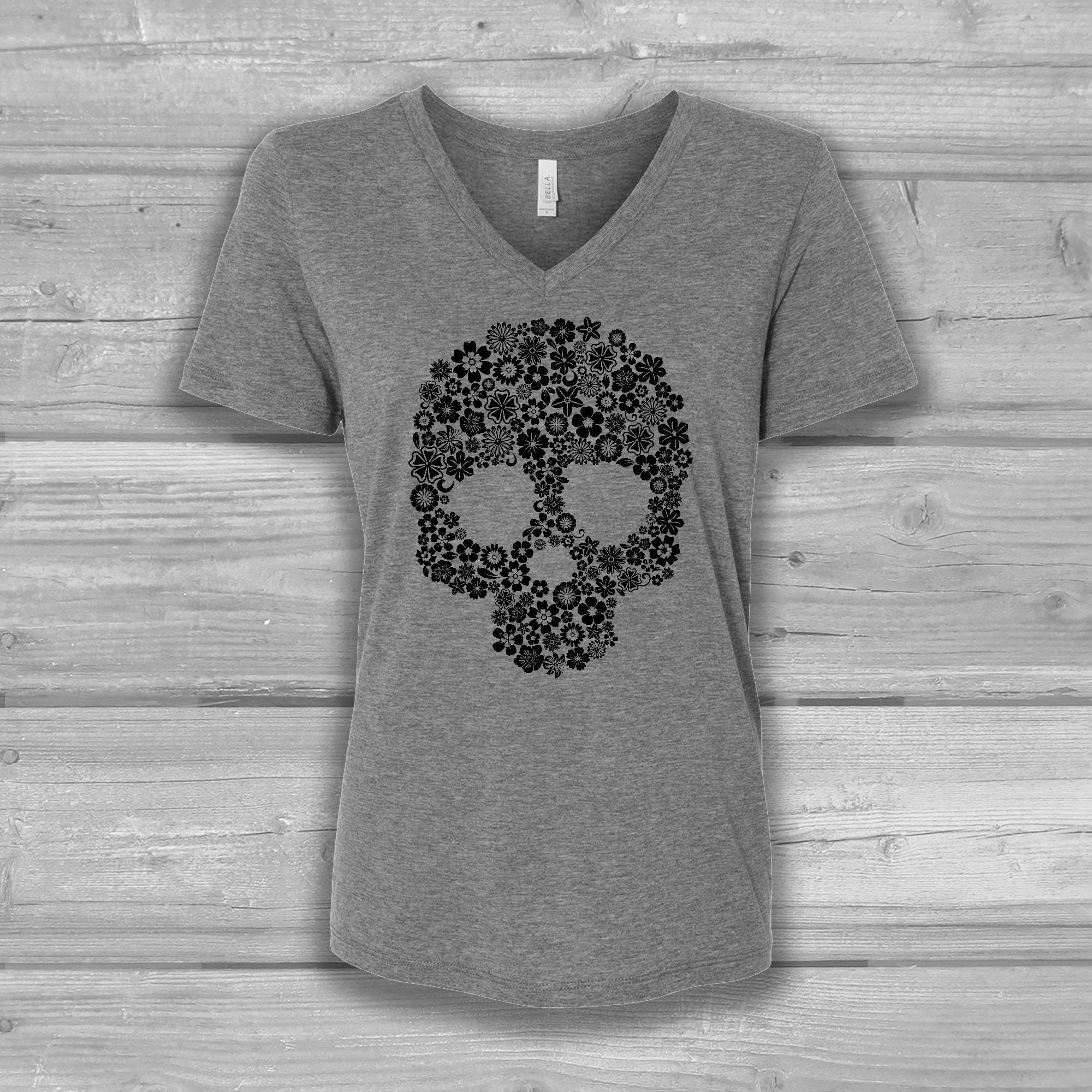 skull flower shirt