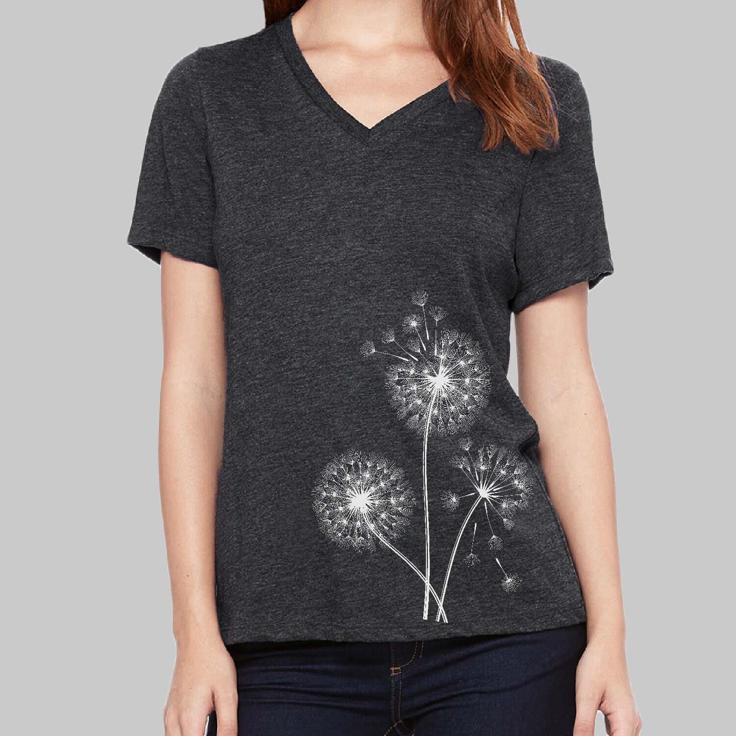 Dandelion Shirt Women Screen Print Shirt Graphic Tees for Etsy