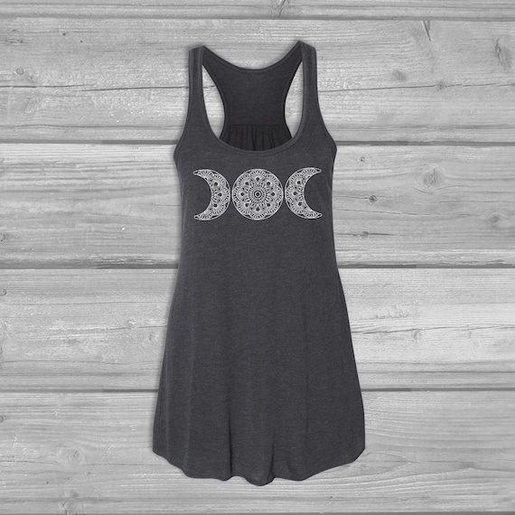 Wiccan Tops, Triple Moon Goddess Womens Tank Top, Withcy: Bella Flowy Relaxed Fit, Soft