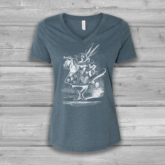 Vintage Cartoon V-Neck T-Shirt for Women, Graphic Tee: Bella Flowy, Lightweight, Soft