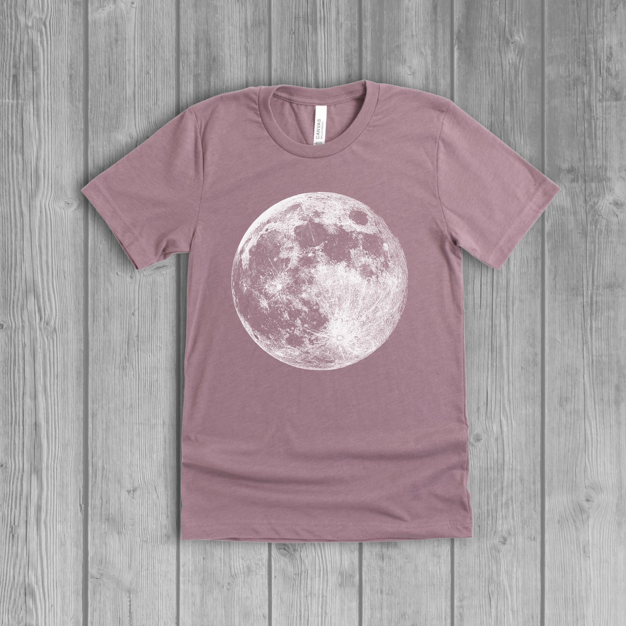 Full Moon Graphic T-shirt: Mens Bella Tri-blend Tee, Clothing Gift