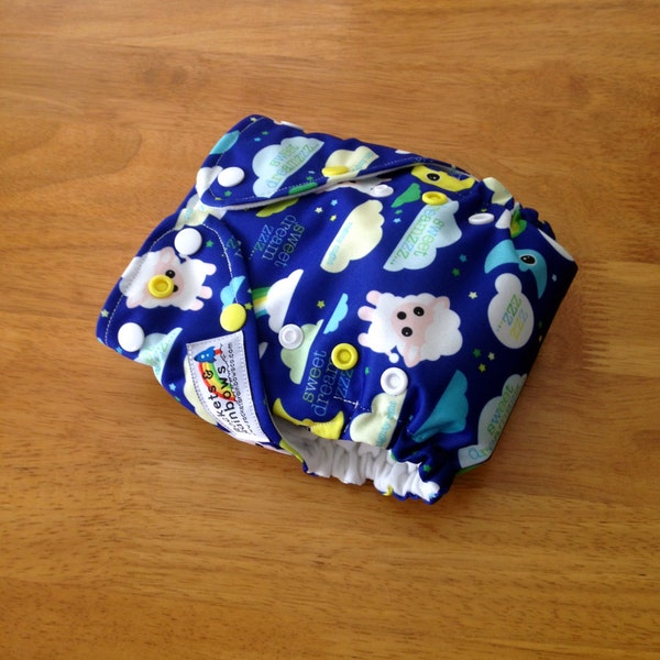 Dreamy Lambs One Size Pocket Cloth Diaper - Nappy