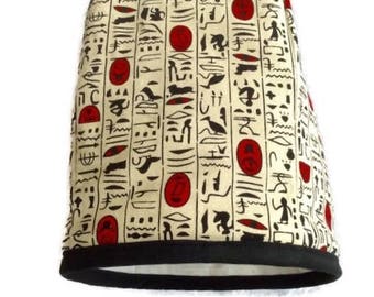 Cafetière cosy (cozy) in decorative hieroglyphic print fabric