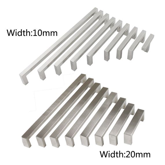 Stainless Steel Kitchen Door Knobs Handles Square Bar Corner Cabinet Drawer Pulls Furniture Cupboard Pull Dresser Knob Brushed Nickel
