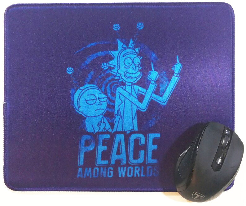 12 X 10 Inches Rick And Morty Collection Peace Among World Mid Finger Mousepad