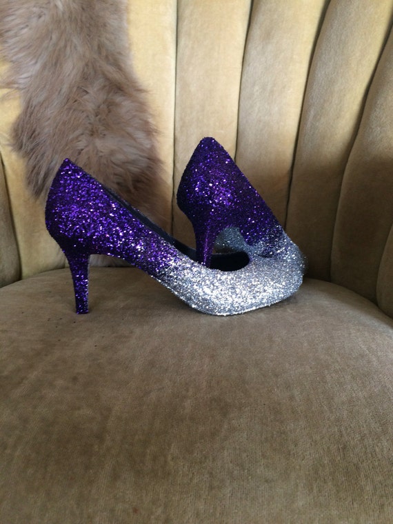 purple and silver heels
