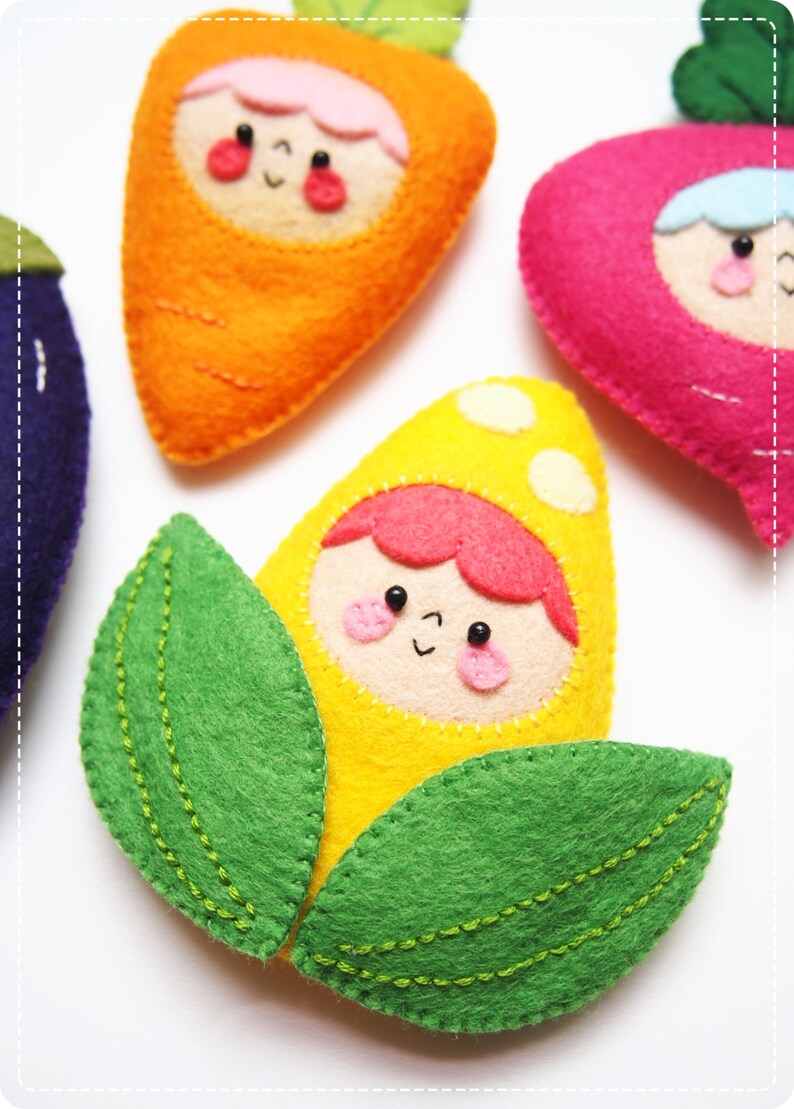 Kawaii Vegetable Babies PDF Pattern. Digital Soft Toy Pattern. Etsy