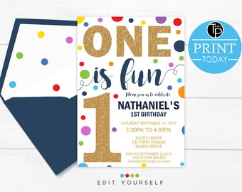 1st birthday invitations boy etsy
