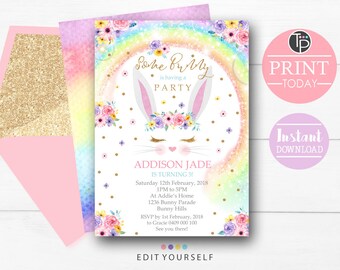 bunny invitations etsy