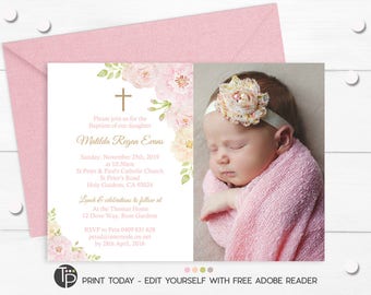 Editable Baptism Invitation 2