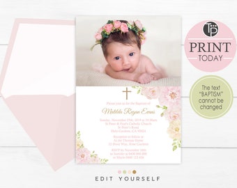 baptism invitation etsy