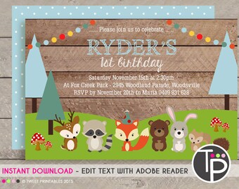 Woodland Invitation Etsy