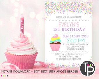cupcake invitation etsy