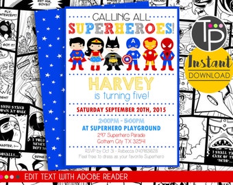 superhero invitation etsy