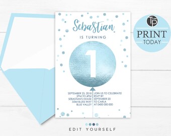 1st birthday invitations boy etsy first birthday invitations boy