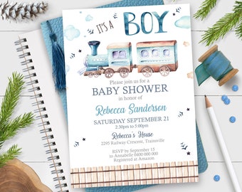 train baby shower invitations