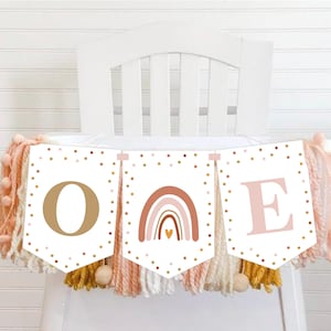 Boho Rainbow High Chair Banner: First Birthday Decor (PDF Pattern)