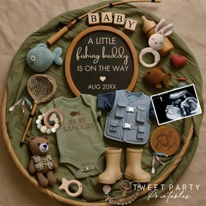 FISHING Pregnancy Announcement Digital Fishing Baby Announcement Editable Fishing Baby Reveal Social Media Fishing Buddy is on the way Insta