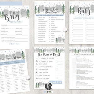 BOY BABY SHOWER Games Instant download Baby Shower Games Adventure Baby Shower Games Mountain Baby Shower Games Printable Baby Boy 0226