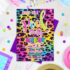 POOL PARTY Invitation Girl Cheetah Print Pool Party Invitation Editable Cheetah Print Pool Party Invitation Instant Download Pool Printable