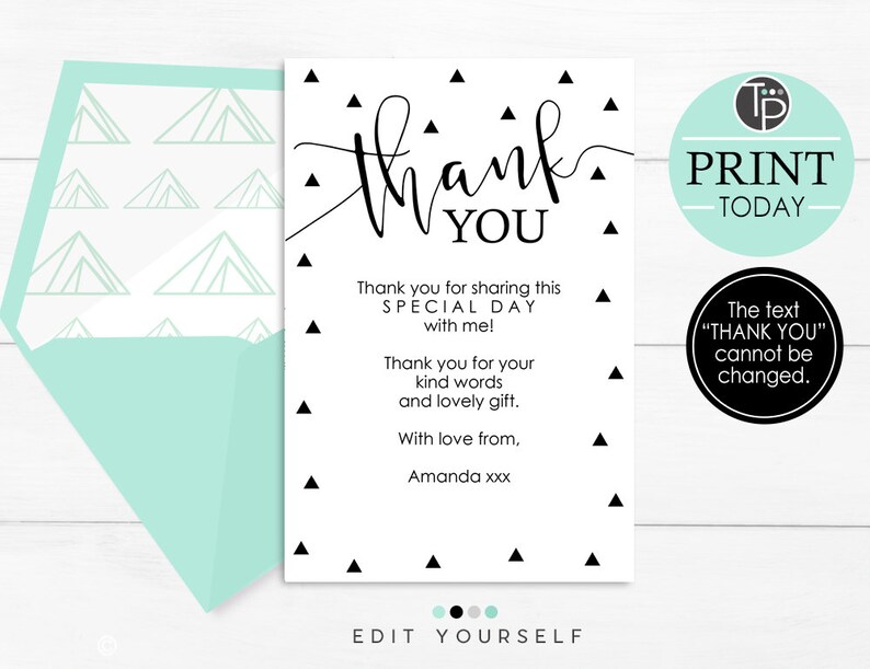 Geometric THANK Yourself Card, Black and white Thank yourself Playing cards, Calligraphy Thank on your own Card, Editable Geometric Thank by yourself, Printable Thank your self graphic regarding Printable Thank You Cards Black and White named Geometric THANK Oneself Card, Black and white Thank by yourself Playing cards, Calligraphy Thank yourself Card, Editable Geometric Thank yourself, Printable Thank yourself