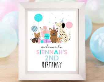 Editable Dog Birthday Party Sign: Puppy Pawty Decor (Digital Download)