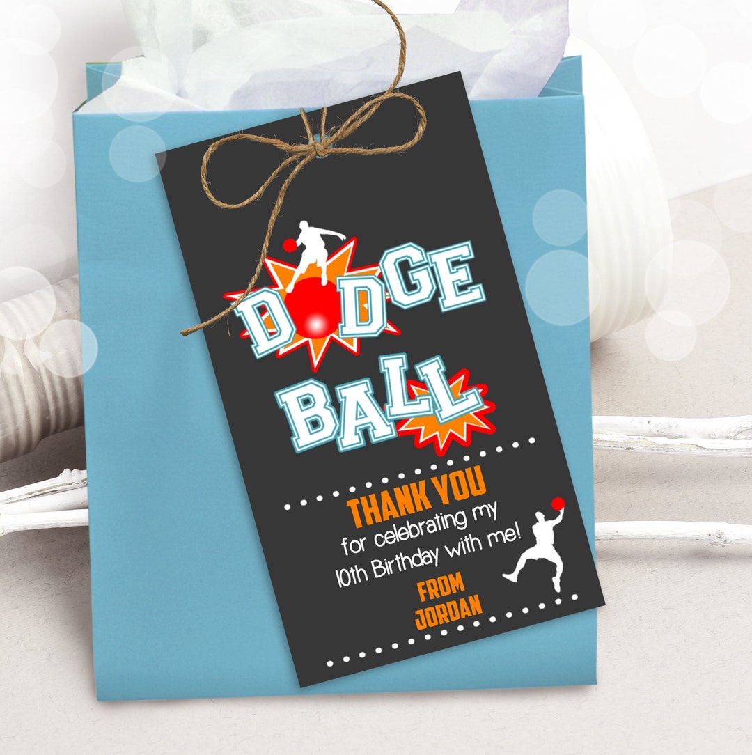 DODGEBALL Thank You Tags Instant Download Dodge Ball Favor Tags
