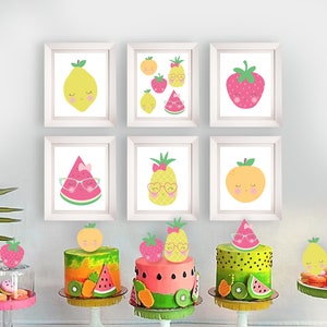 TUTTI FRUTTI Wall Art Instant Download Tutti Frutti Party Printable Tutti Frutti Party Decorations Tutti Frutti Centerpiece Twotti Frutti