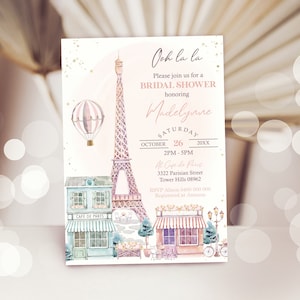 PARIS BRIDAL SHOWER Invitation Instant Download High Tea Bridal Shower Invitation Editable Paris Bridal Shower Invitation Digital Paris