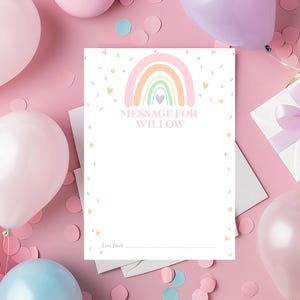 Bewerkbare regenboog TIME CAPSULE NOTE Card Pastel Rainbow Note Card First Birthday Time Capsule Note Rainbow Time Capsule afdrukbare kaart Corjl