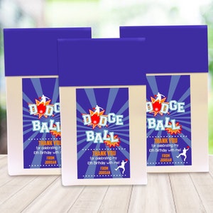 DODGEBALL Favor Tags Instant Download Dodge Ball Thank you Tags Dodgeball Favor Tag Editable Dodgeball Party Dodgeball Themed Birthday Corjl