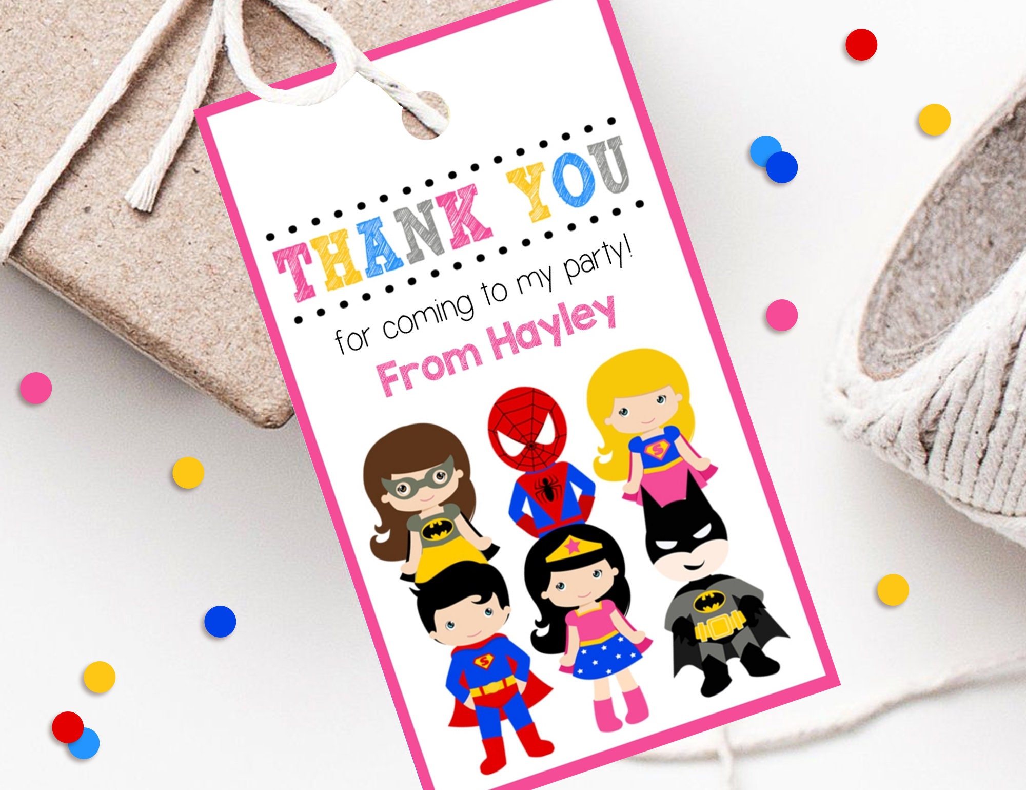 Girl Superhero Favor Girl Superhero Gift s Editable Etsy